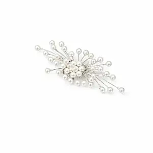 FEYA Hair Accessories For Women's & Girls For Wedding - Artificial Flowers & Pearl Style Side Juda Bun Accessories - Floral Bridal Brooch & Hair Pins - Hairstyle Decoration Bride Clips(18)