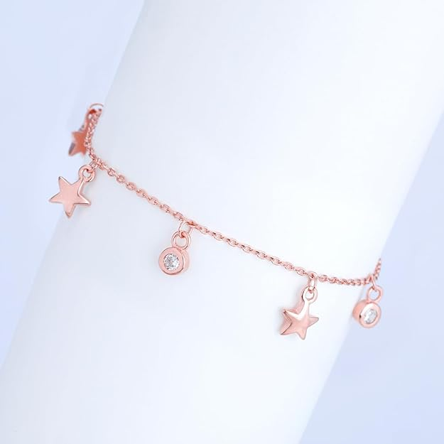 GIVA 925 Silver Rose Gold Zircon Marvel Bracelet, Adjustable | Gifts for Girlfriend, Gifts for Women & Girls| With Certificate of Authenticity and 925 Stamp | 6 Month Warranty - Image 3
