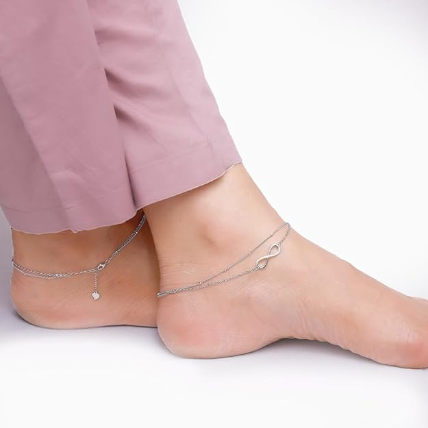 GIVA 925 Silver Infinite Glow Anklet | Gifts for Women and Girls | With Certificate of Authenticity and 925 Stamp | 6 Months Warranty - Image 3