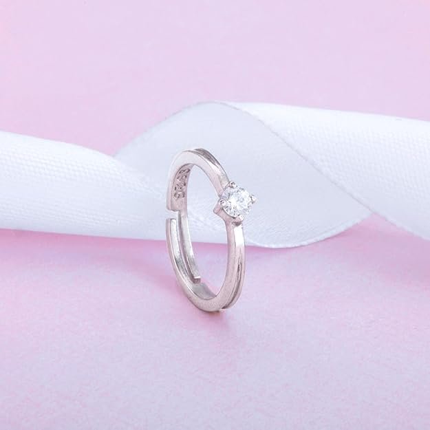 GIVA 925 Silver Zircon Love Ring | Gifts for Women & Girls - Image 2