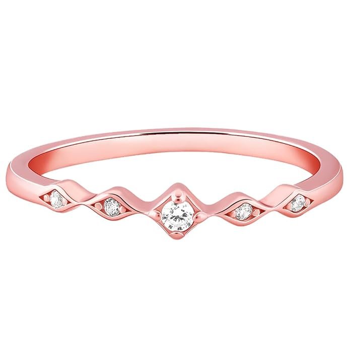 GIVA 925 Silver Rose Gold Flamme Ring,Fixed Size,Indian - 11| Gifts for Women and Girls | With Certificate of Authenticity and 925 Stamp | 6 Months Warranty*