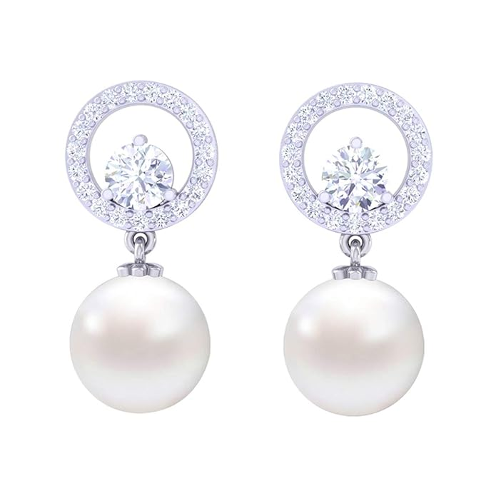 CLARA 925 Sterling Silver Dante Pearl Pendant Earrings Chain Bracelet Ring for Women & Girls| Platinum Plated | Gift for her