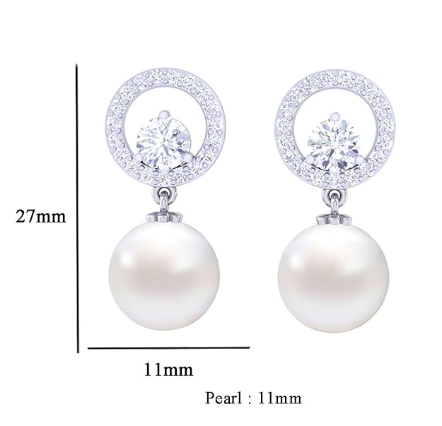 CLARA 925 Sterling Silver Dante Pearl Pendant Earrings Chain Bracelet Ring for Women & Girls| Platinum Plated | Gift for her - Image 2
