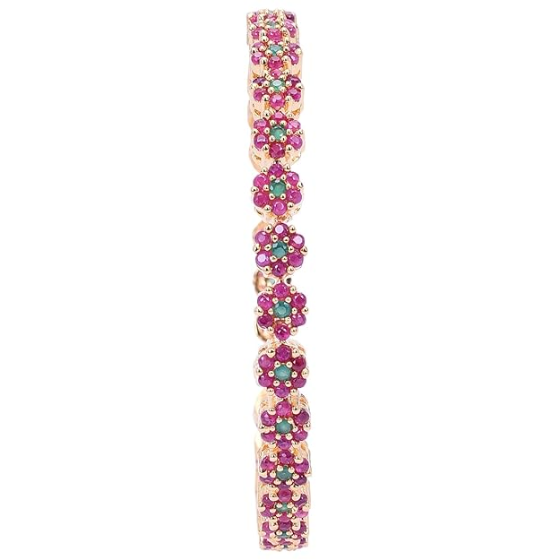 Ratnavali Jewels American Diamond CZ Studded Gold Plated Red Green Bangles for Women - Image 2