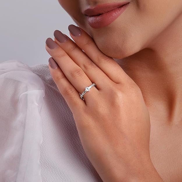 GIVA 925 Silver Zircon Love Ring | Gifts for Women & Girls - Image 3