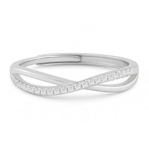 ZAVYA 925 Silver Infinite Sparkle of Love Adjustable Rhodium Plated Ring | Gift for her, Gifts for Women & Girls | With Certificate of Authenticity and 925 Stamp